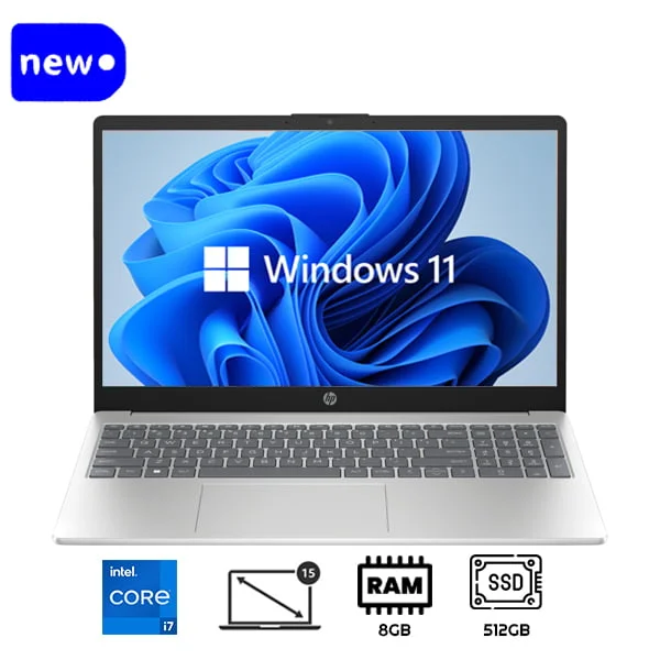 Hp 15-fd0232nia Core i7-1355U 8gb Ram 512 SSD 15.6 inch FHD DOS Silver