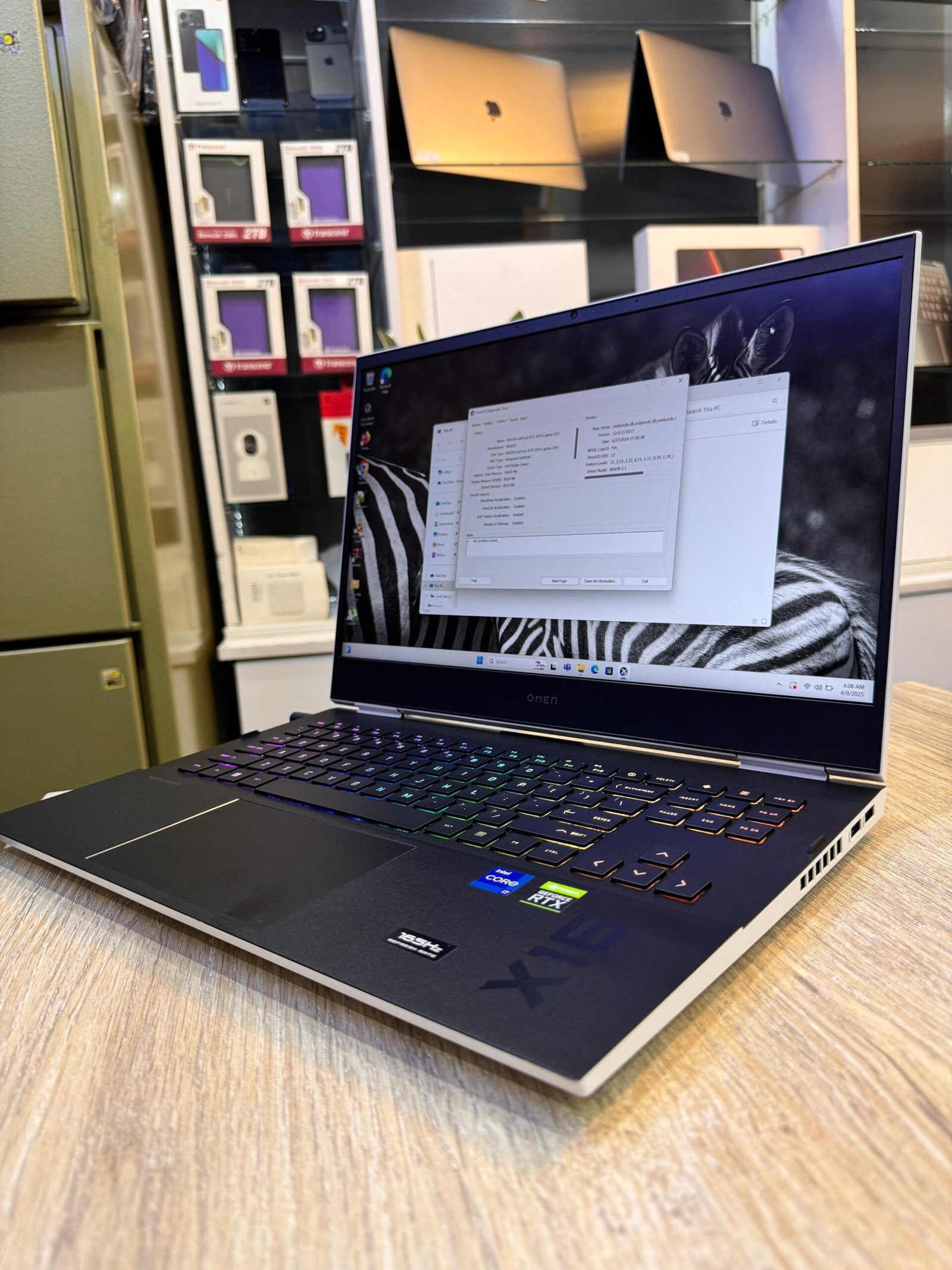 Hp Omen X16 Intel core i7 11th Generation 16gb Ram 1Tb SSD 2.8GHz Nvidia GeForce RTX 3070 8gb Dedicated Graphics Card RGB Backlit Keyboard Per key 2K Screen Display 165Hz Refresh Rate view 2